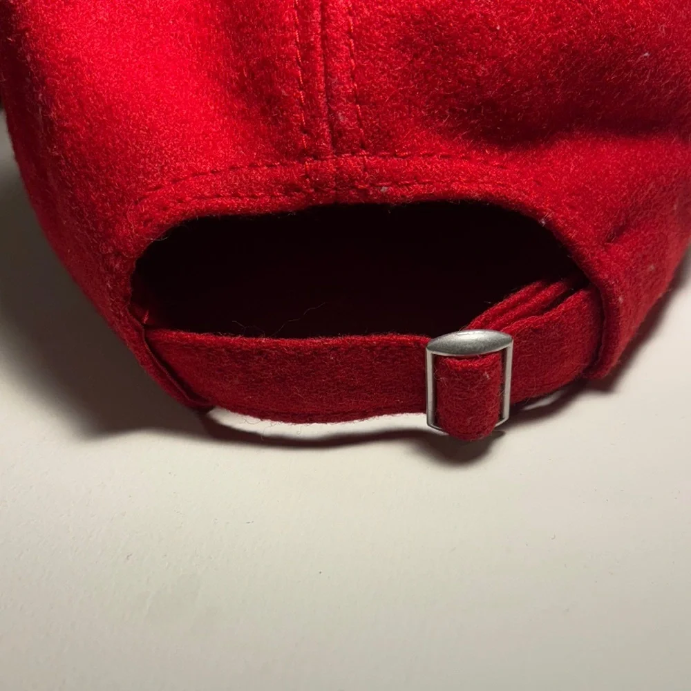 Vibrant vintage Red Wool Baseball Cap